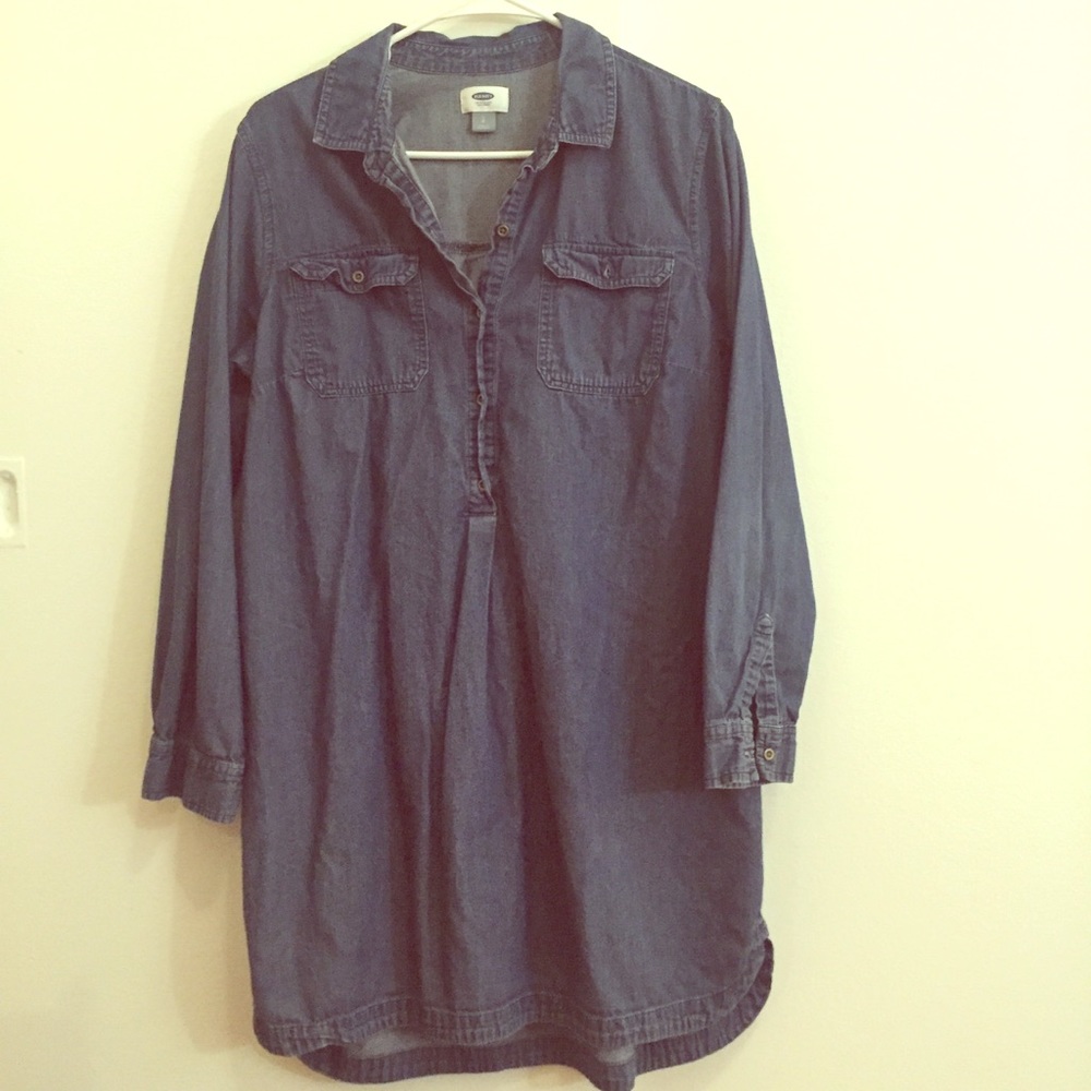 OLD NAVY denim blue shirt dress